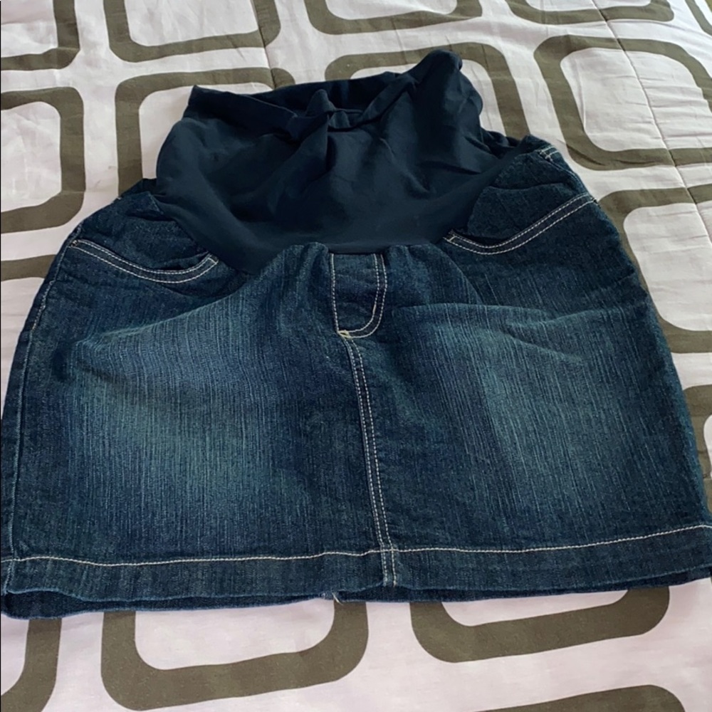 Maternity jean skirt